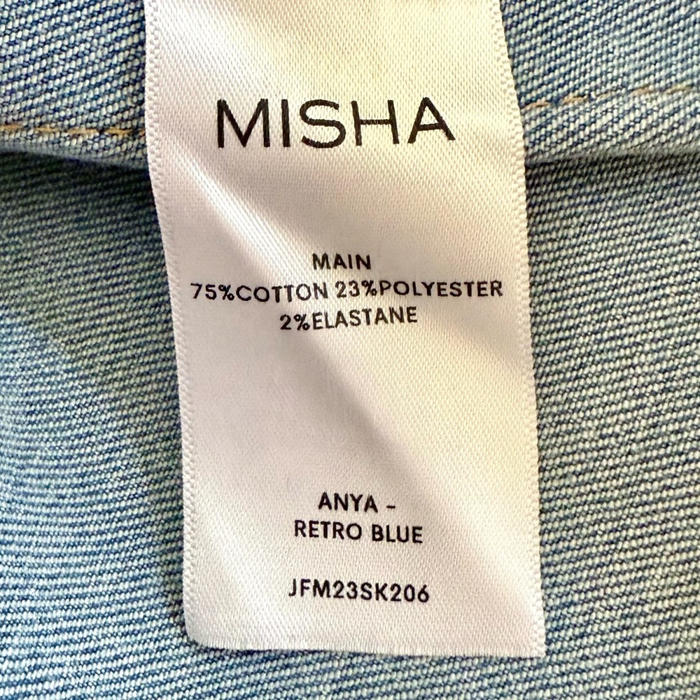 Misha Urban “Eat Ur Heart Out” Micro Denim Cargo Skirt With Front Pockets Sz XS - Picture 6 of 8